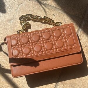 Brown Quilted Handbag
